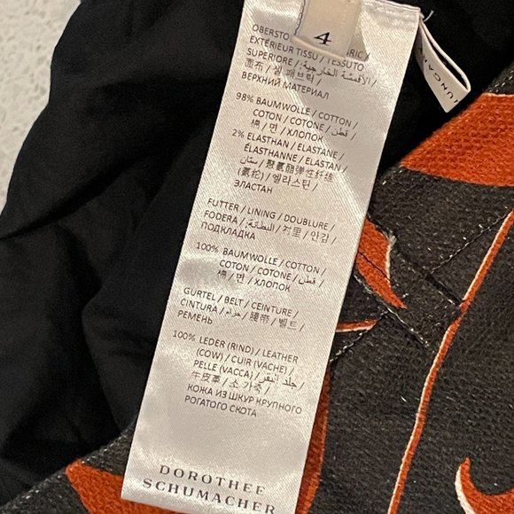 Dorothee Schumacher Black +Orange Wrap Mini Skirt-Cotton-Large - Picture 10 of 16